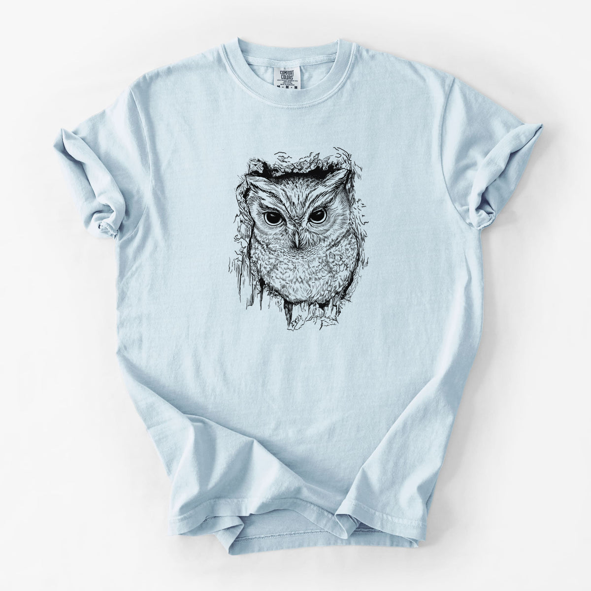 Eastern Screech Owl - Megascops asio - Unisex Comfort Colors Garment-Dyed Heavyweight T-shirt