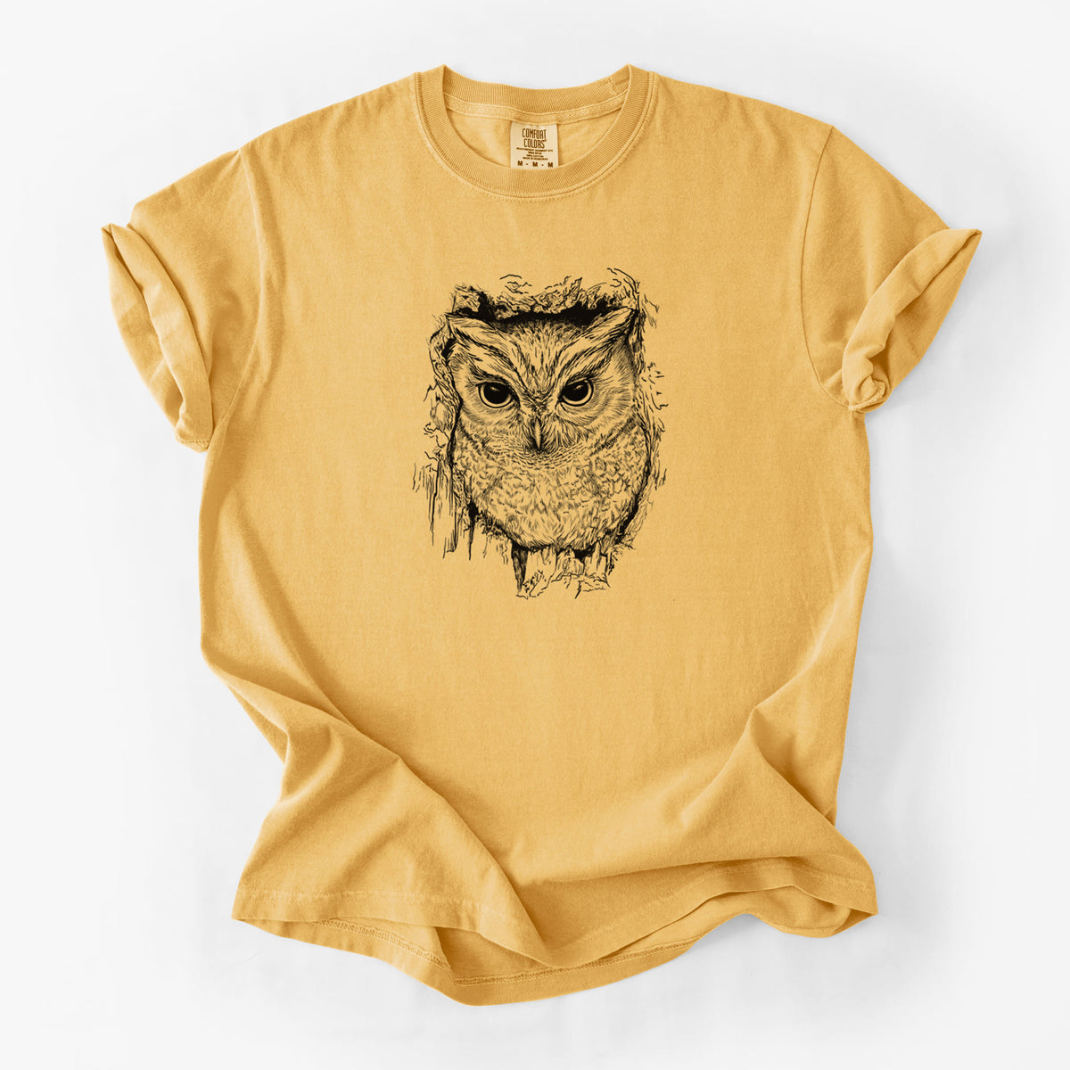 Eastern Screech Owl - Megascops asio - Unisex Comfort Colors Garment-Dyed Heavyweight T-shirt