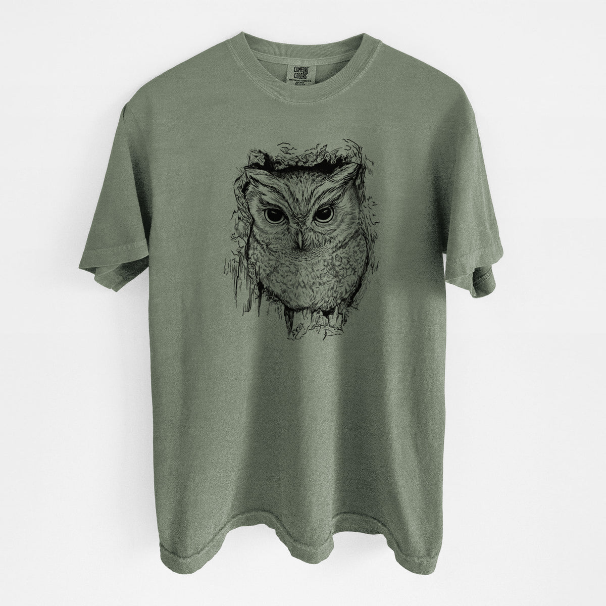 Eastern Screech Owl - Megascops asio - Unisex Comfort Colors Garment-Dyed Heavyweight T-shirt