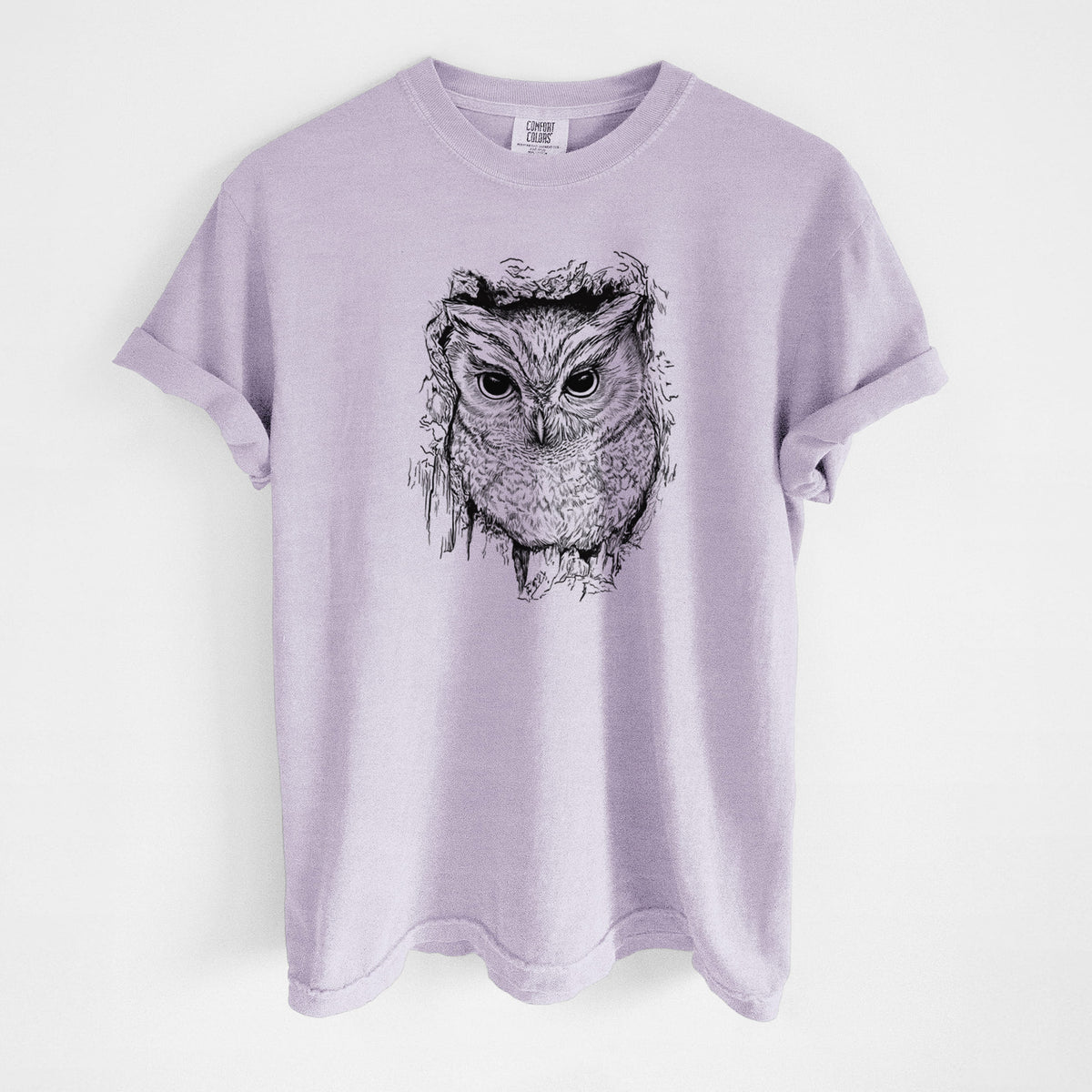 Eastern Screech Owl - Megascops asio - Unisex Comfort Colors Garment-Dyed Heavyweight T-shirt