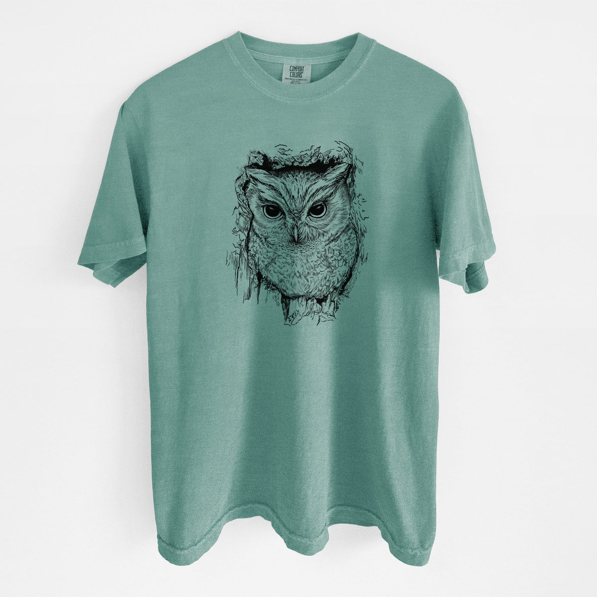 Eastern Screech Owl - Megascops asio - Unisex Comfort Colors Garment-Dyed Heavyweight T-shirt