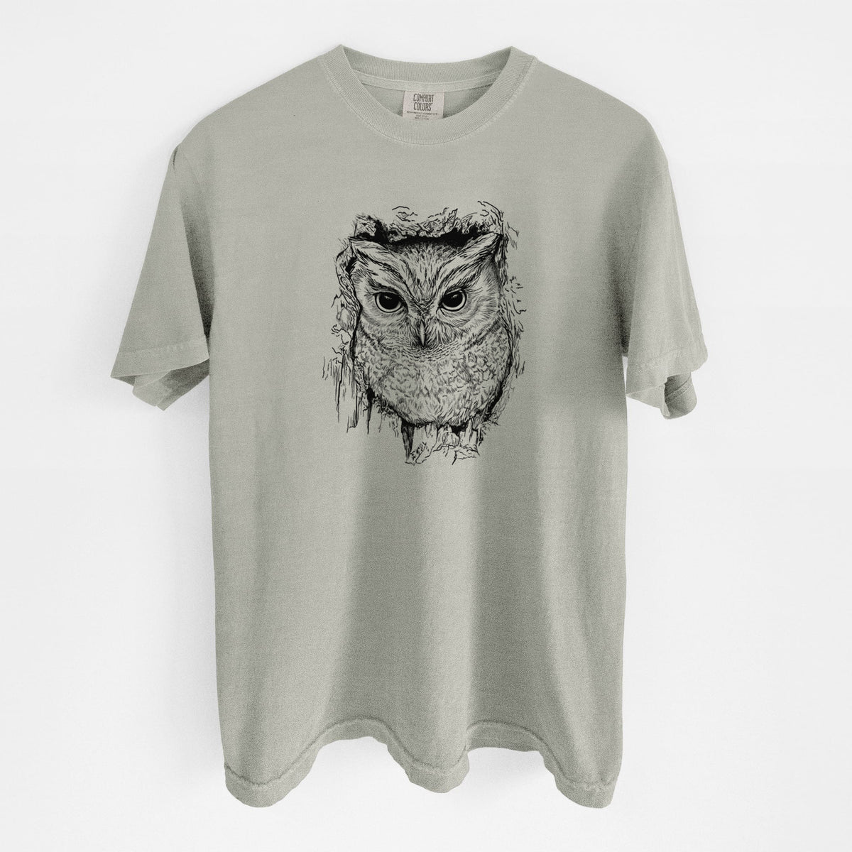 Eastern Screech Owl - Megascops asio - Unisex Comfort Colors Garment-Dyed Heavyweight T-shirt