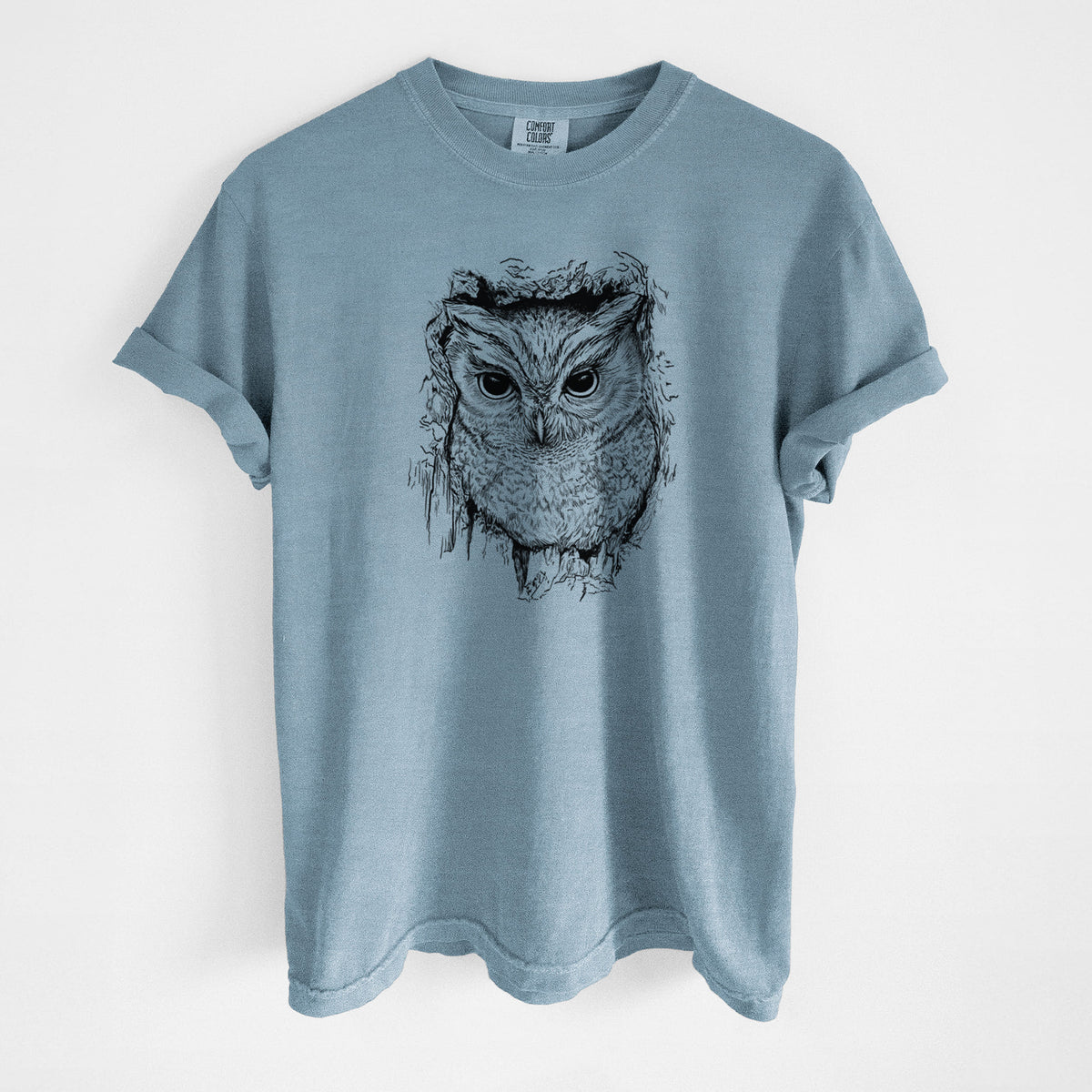Eastern Screech Owl - Megascops asio - Unisex Comfort Colors Garment-Dyed Heavyweight T-shirt