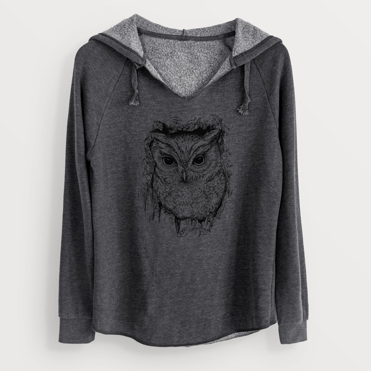 Eastern Screech Owl - Megascops asio - Cali Wave Hooded Sweatshirt