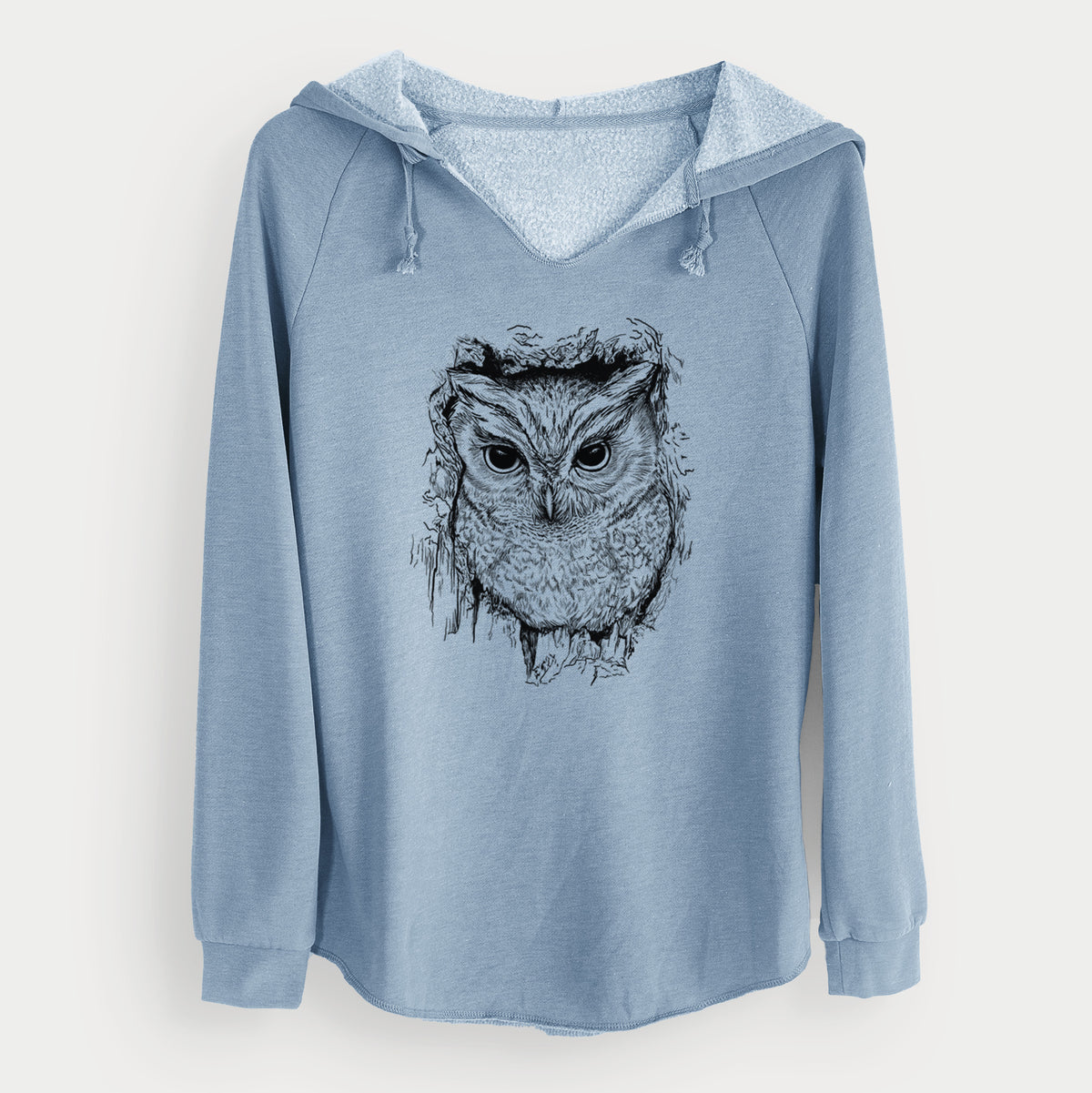 Eastern Screech Owl - Megascops asio - Cali Wave Hooded Sweatshirt