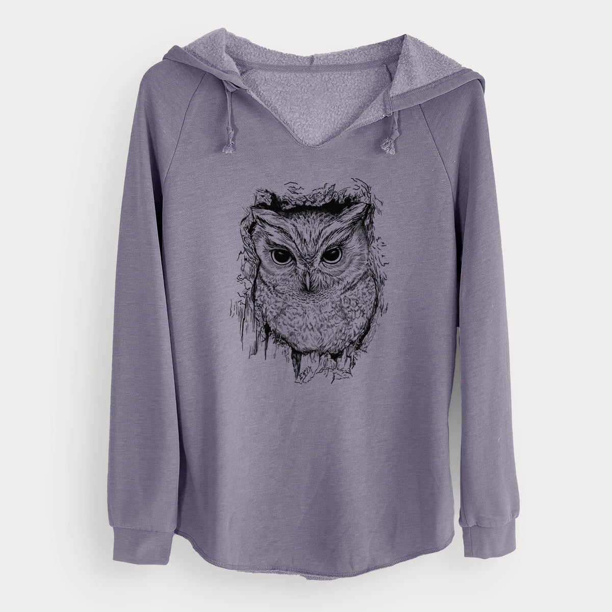 Eastern Screech Owl - Megascops asio - Cali Wave Hooded Sweatshirt