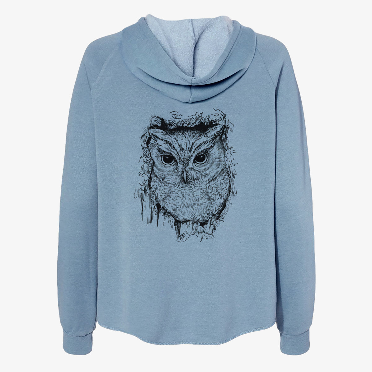 Eastern Screech Owl - Megascops asio - Women's Cali Wave Zip-Up Sweatshirt