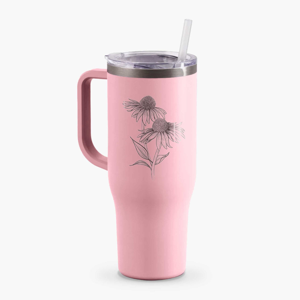 Coneflower - Echinacea purpurea - 40oz Tumbler with Handle