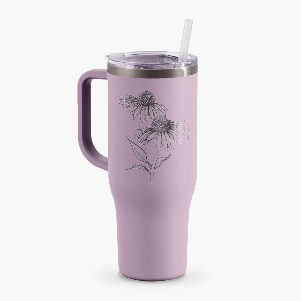 Coneflower - Echinacea purpurea - 40oz Tumbler with Handle