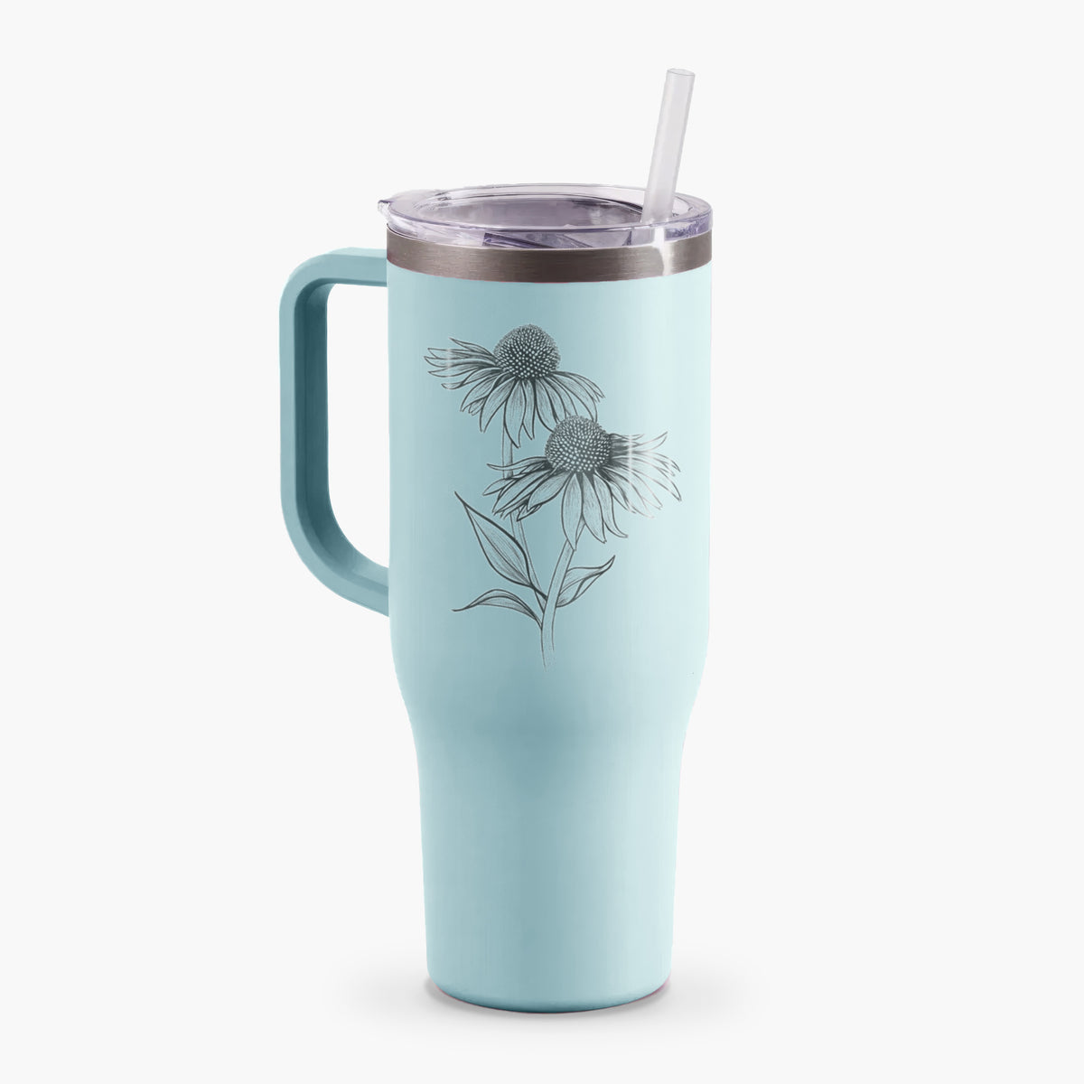 Coneflower - Echinacea purpurea - 40oz Tumbler with Handle