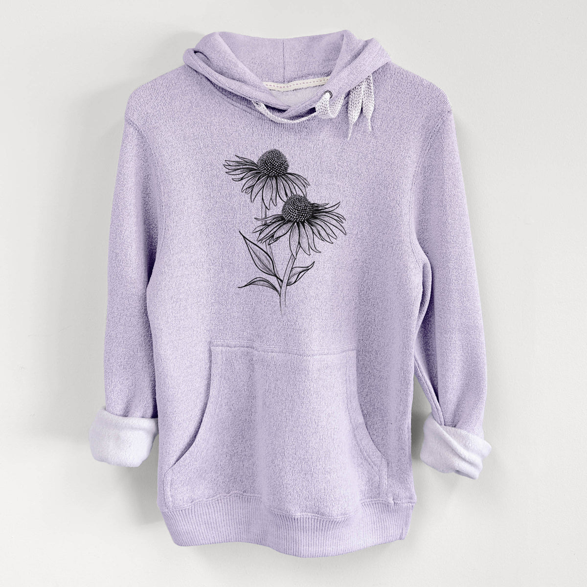 Coneflower - Echinacea purpurea - Knit Hoodie