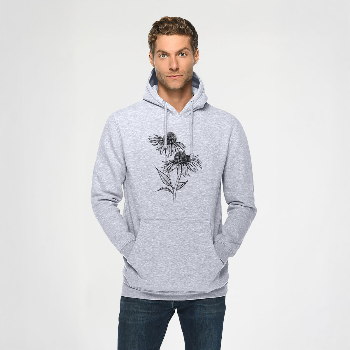 Coneflower - Echinacea purpurea - Heavyweight Fleece Hoodie