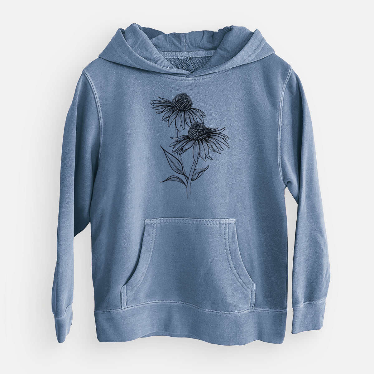 Coneflower - Echinacea purpurea - Youth Pigment Dyed Hoodie