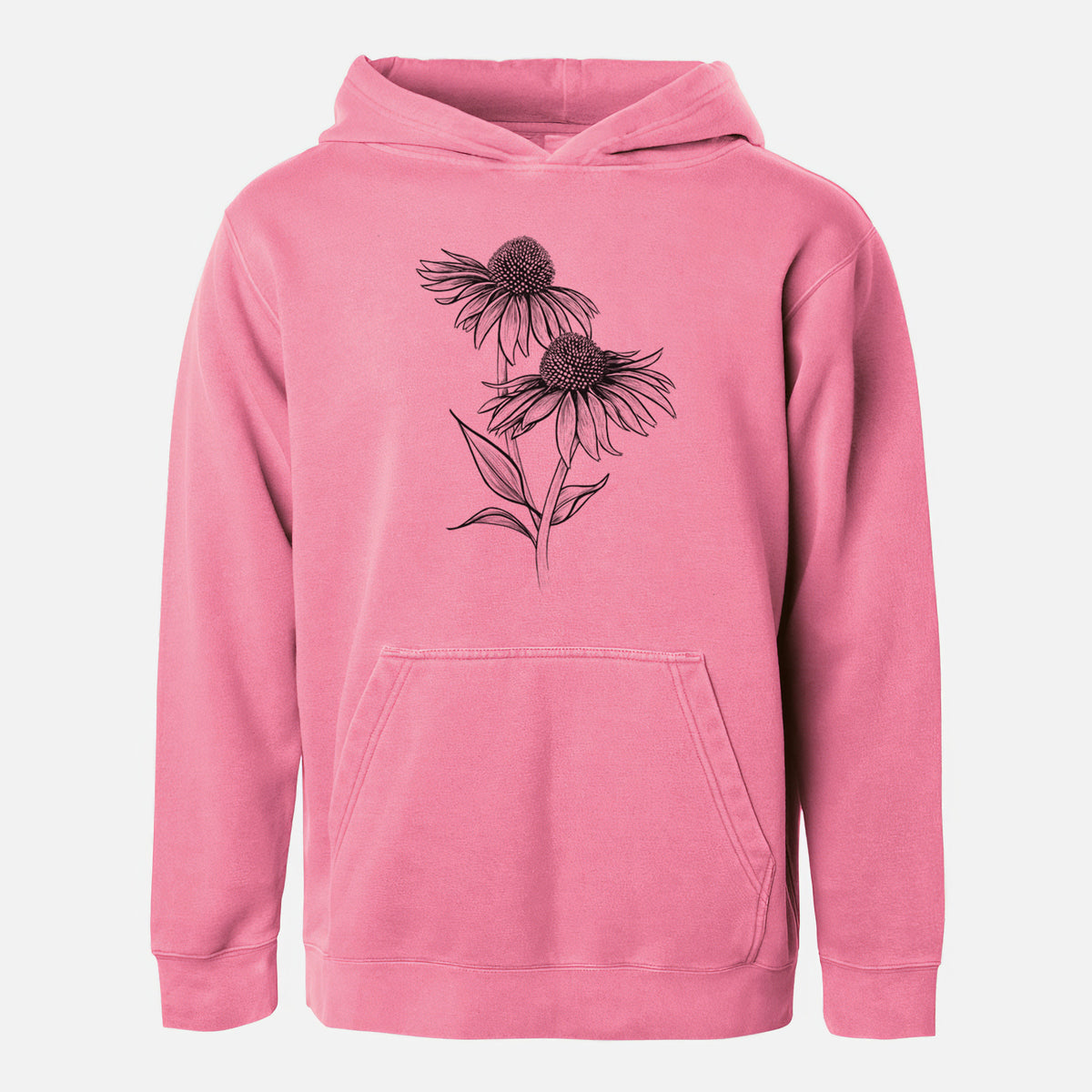 Coneflower - Echinacea purpurea - Youth Pigment Dyed Hoodie