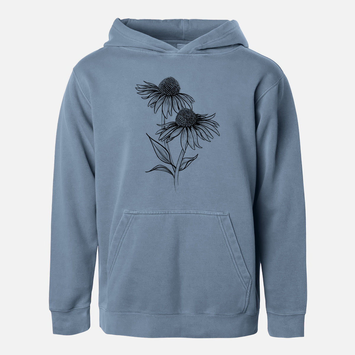 Coneflower - Echinacea purpurea - Youth Pigment Dyed Hoodie