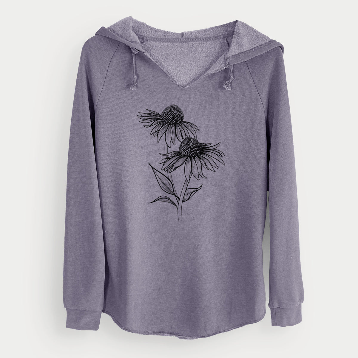 Coneflower - Echinacea purpurea - Cali Wave Hooded Sweatshirt