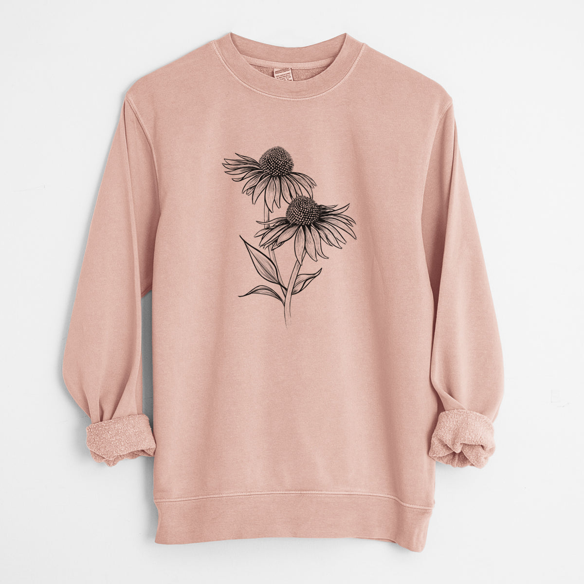 Coneflower - Echinacea purpurea - Unisex Pigment Dyed Crew Sweatshirt