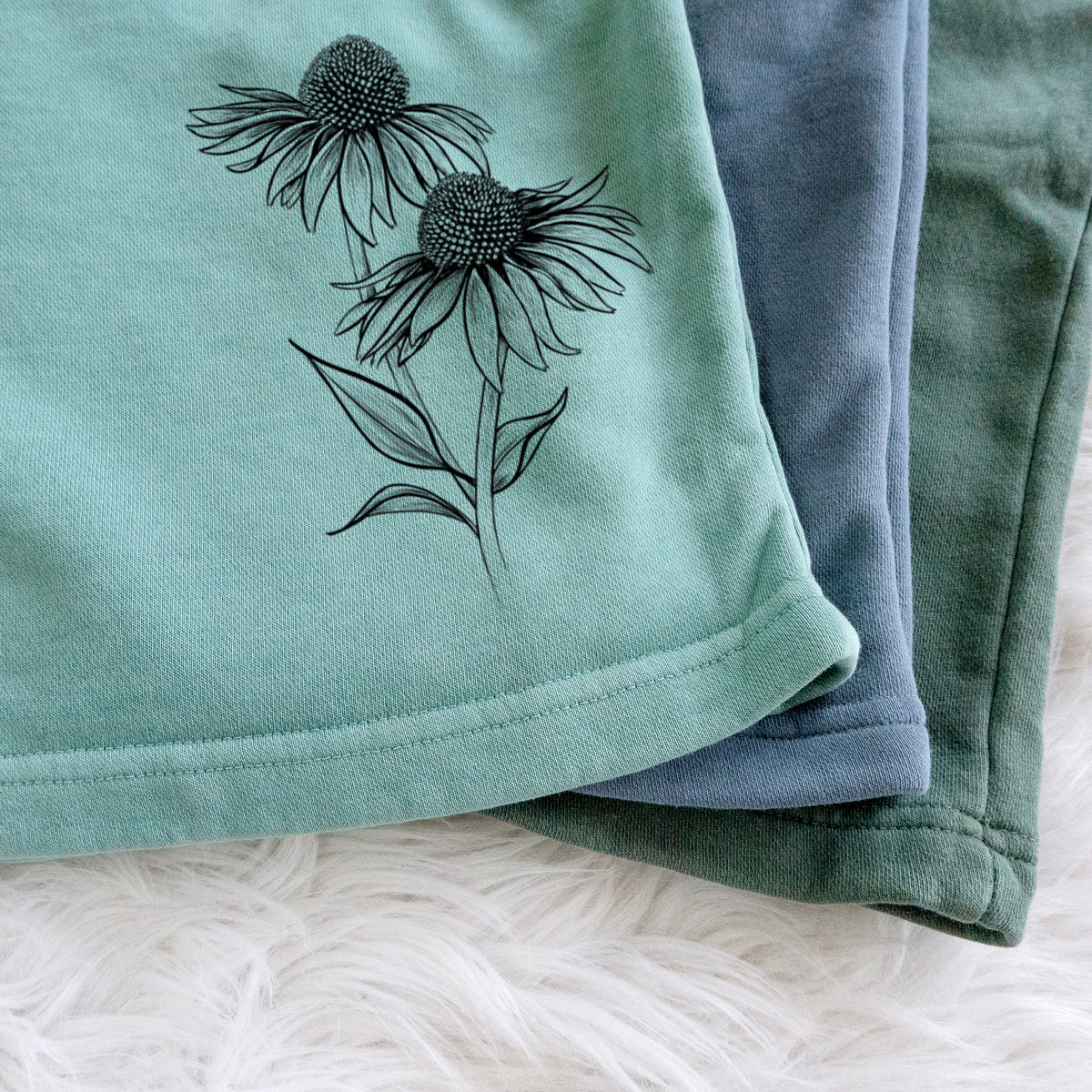 Coneflower - Echinacea purpurea - Unisex Pigment Dyed Shorts