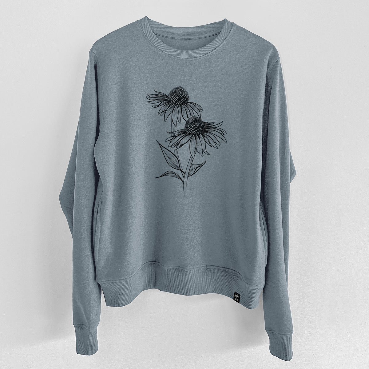 Coneflower - Echinacea purpurea  - Unisex Reclaimed Crewneck Sweatshirt