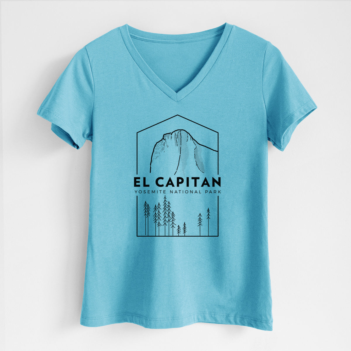 El Capitan - Yosemite National Park - Women&#39;s Lightweight Relaxed Fit 100% Cotton V-neck