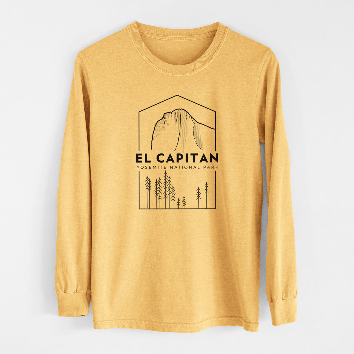 El Capitan - Yosemite National Park - Men&#39;s Heavyweight 100% Cotton Long Sleeve