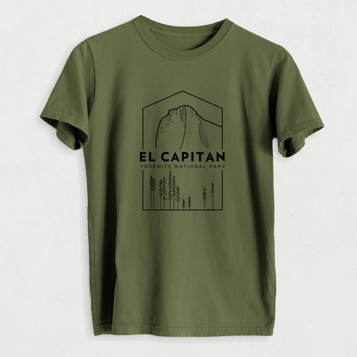 El Capitan - Yosemite National Park - Heavyweight Men&#39;s 100% Organic Cotton Tee