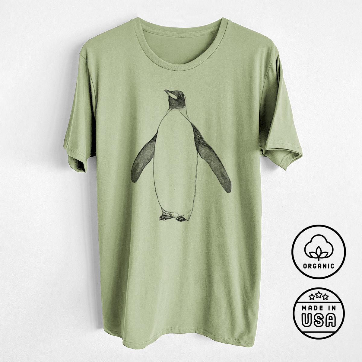 CLOSEOUT - Emperor Penguin - Aptenodytes forsteri - Unisex Crewneck - Made in USA - 100% Organic Cotton