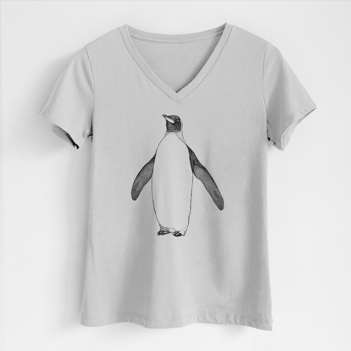 Emperor Penguin - Aptenodytes forsteri - Women&#39;s Lightweight Relaxed Fit 100% Cotton V-neck