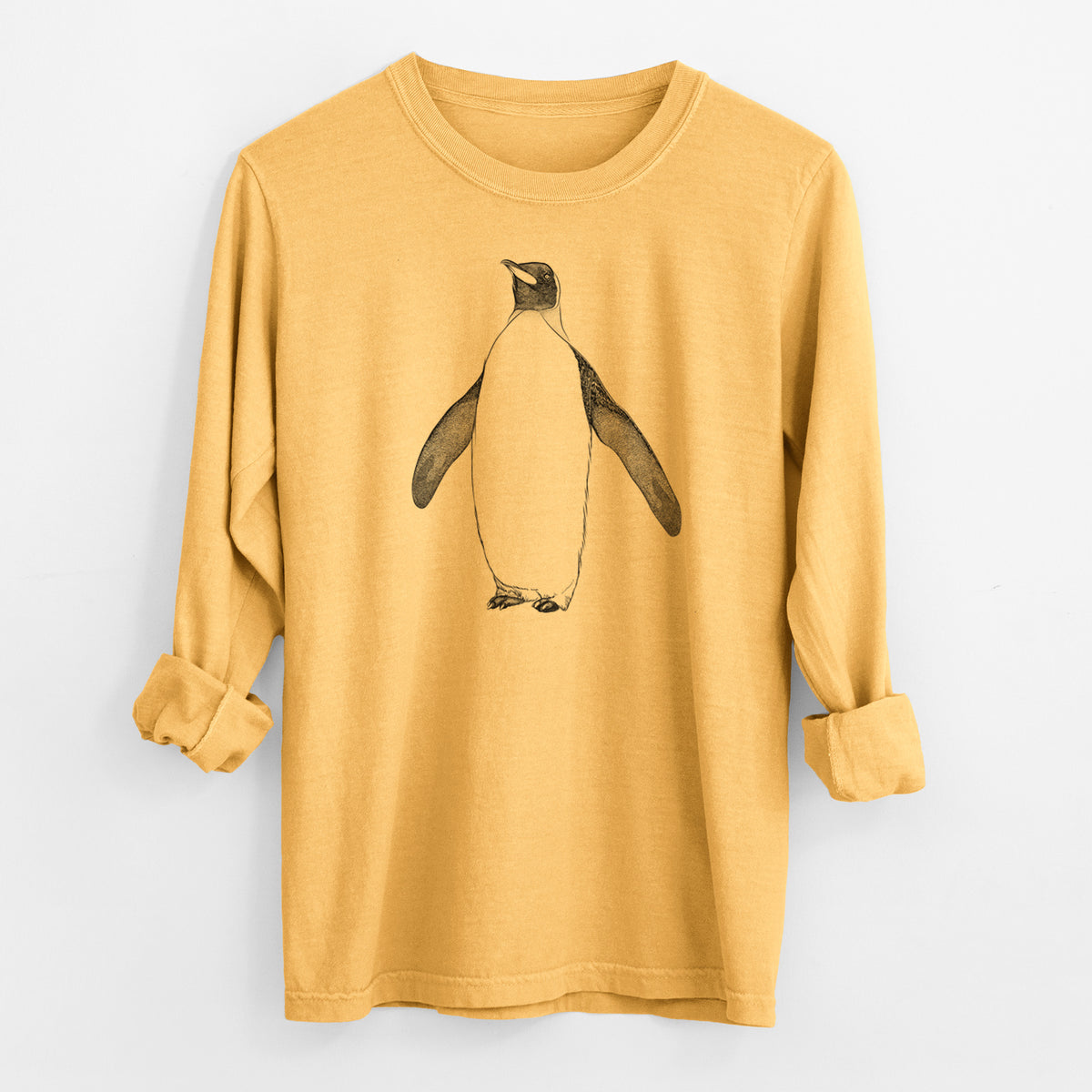 Emperor Penguin - Aptenodytes forsteri - Men&#39;s Heavyweight 100% Cotton Long Sleeve