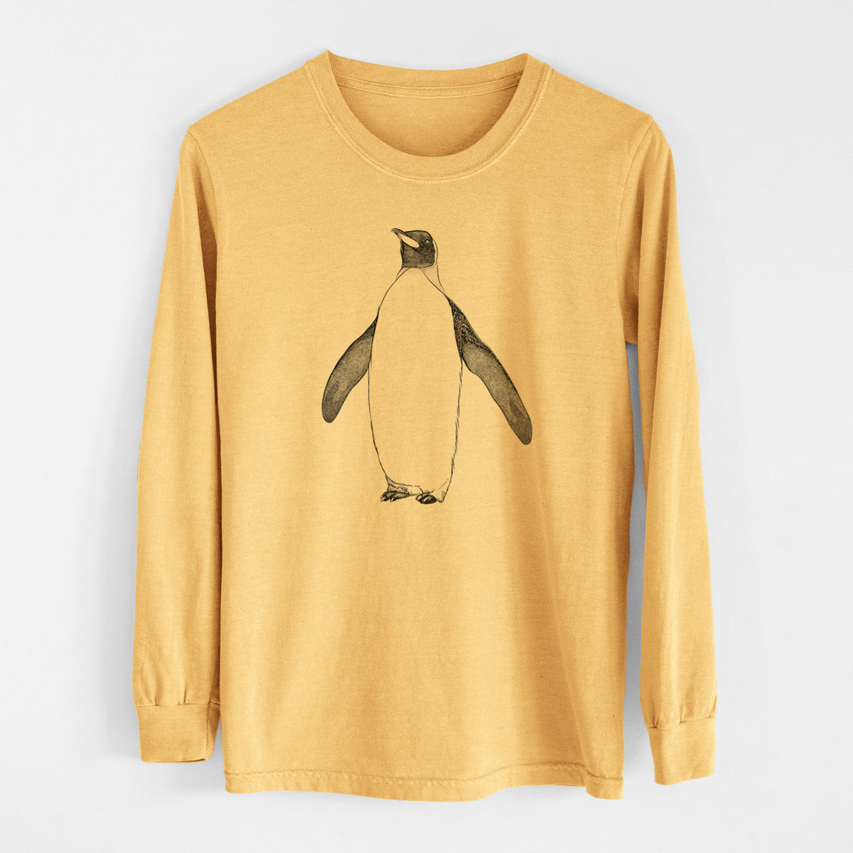 Emperor Penguin - Aptenodytes forsteri - Men&#39;s Heavyweight 100% Cotton Long Sleeve