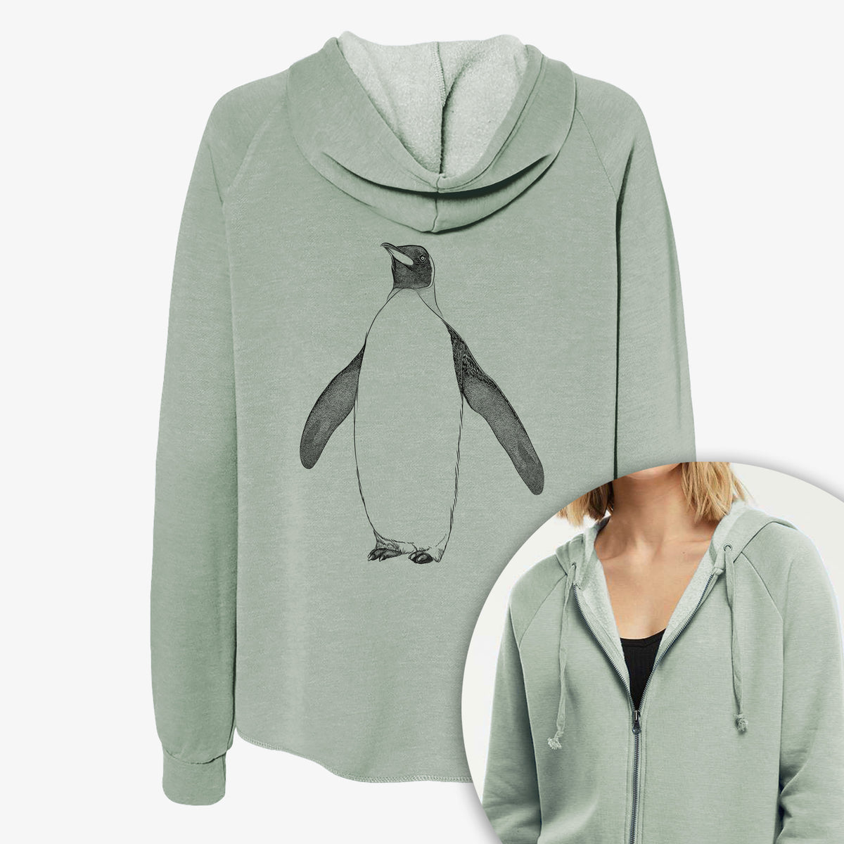 Emperor Penguin - Aptenodytes forsteri - Women's Cali Wave Zip-Up Sweatshirt