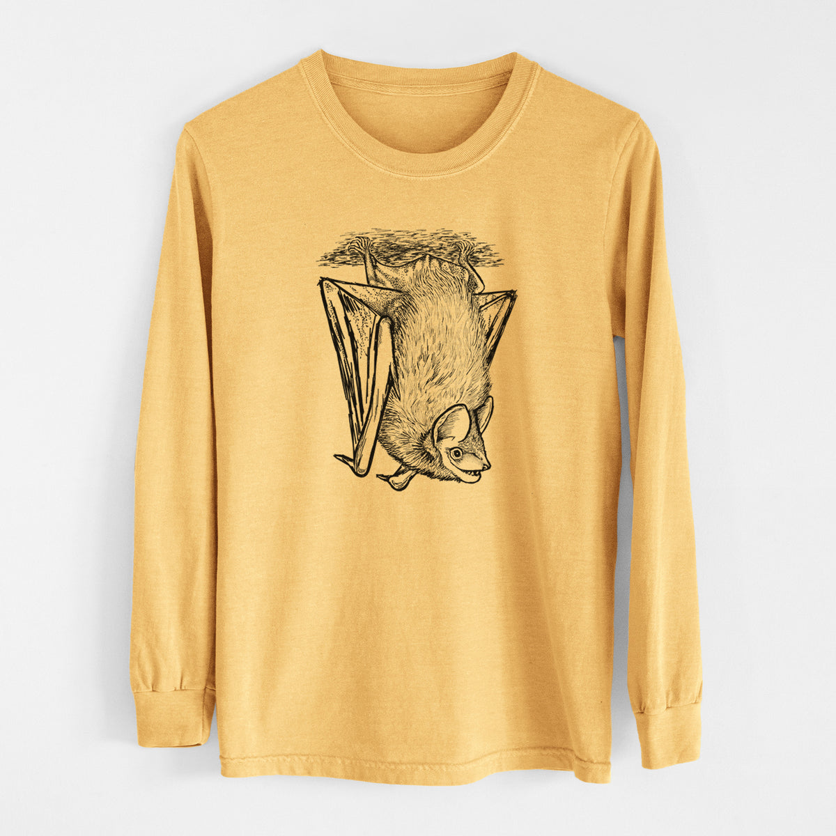 Eptesicus fuscus - Big Brown Bat - Men&#39;s Heavyweight 100% Cotton Long Sleeve