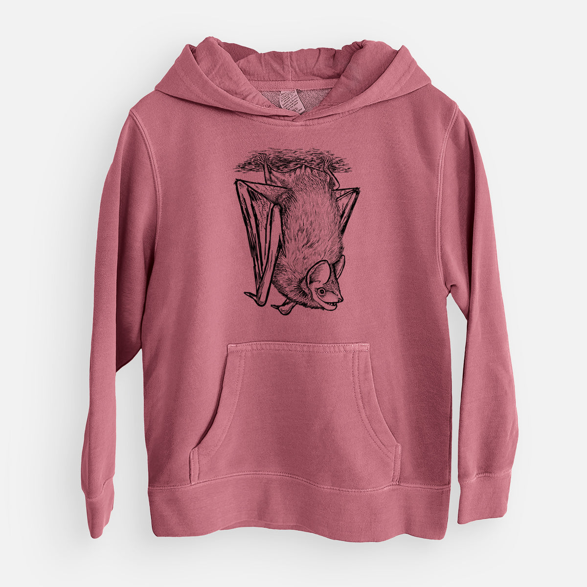 Eptesicus fuscus - Big Brown Bat - Youth Pigment Dyed Hoodie