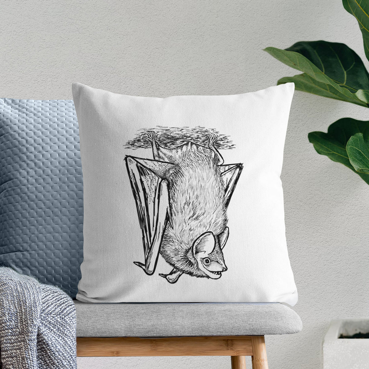 Eptesicus fuscus - Big Brown Bat - Throw Pillow Cover