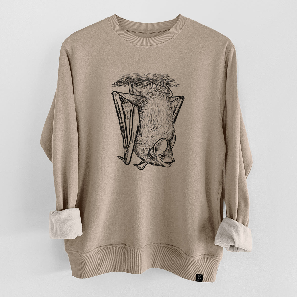 Eptesicus fuscus - Big Brown Bat  - Unisex Reclaimed Crewneck Sweatshirt