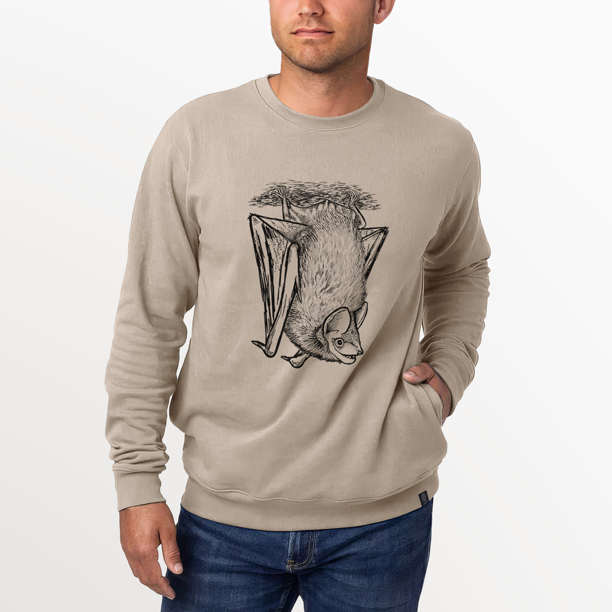 Eptesicus fuscus - Big Brown Bat  - Unisex Reclaimed Crewneck Sweatshirt