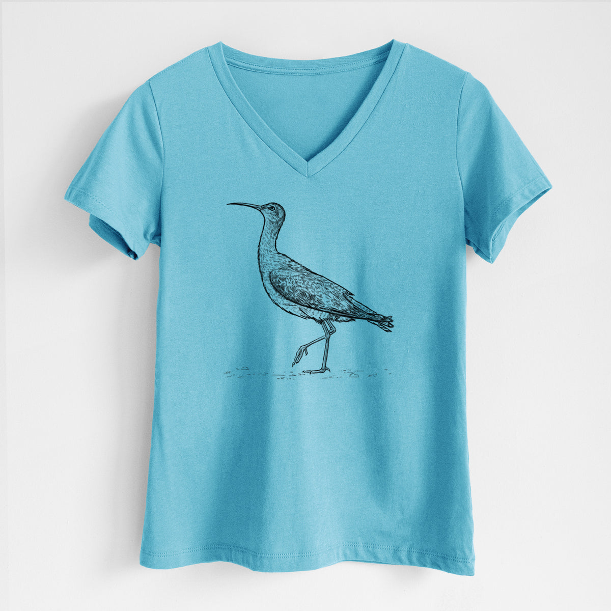 Eskimo Curlew - Numenius borealis - Women&#39;s Lightweight Relaxed Fit 100% Cotton V-neck