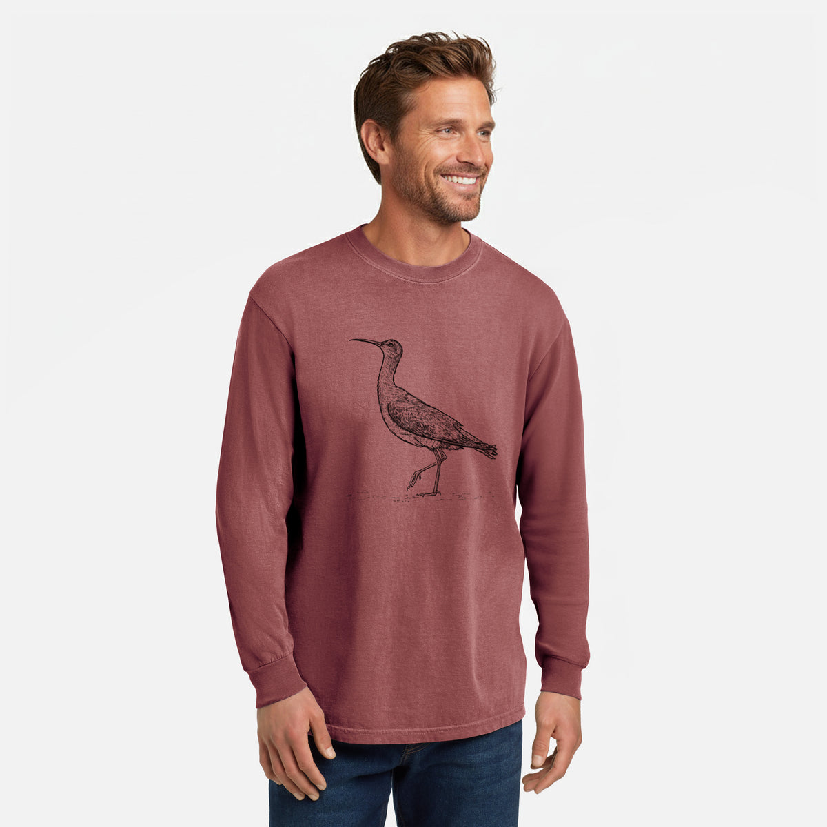 Eskimo Curlew - Numenius borealis - Unisex Comfort Colors 100% Cotton Long Sleeve