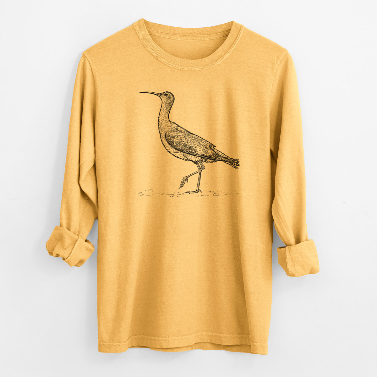 Eskimo Curlew - Numenius borealis - Men&#39;s Heavyweight 100% Cotton Long Sleeve