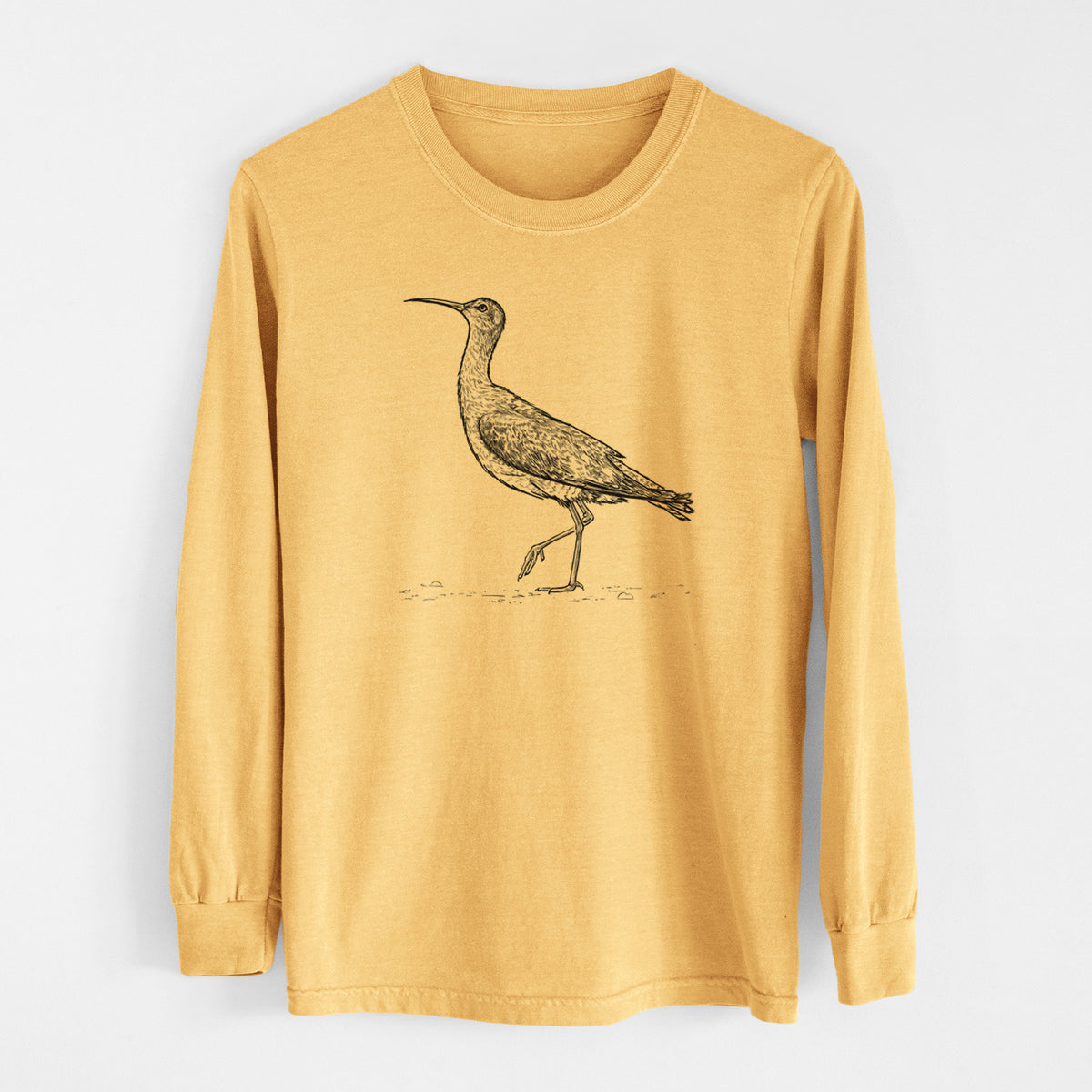 Eskimo Curlew - Numenius borealis - Men&#39;s Heavyweight 100% Cotton Long Sleeve