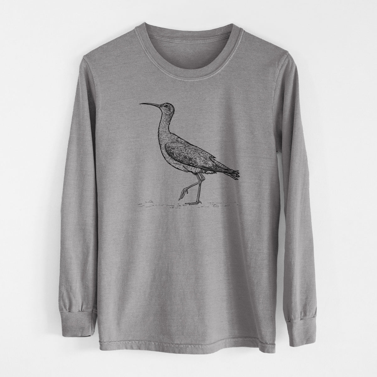 Eskimo Curlew - Numenius borealis - Men&#39;s Heavyweight 100% Cotton Long Sleeve