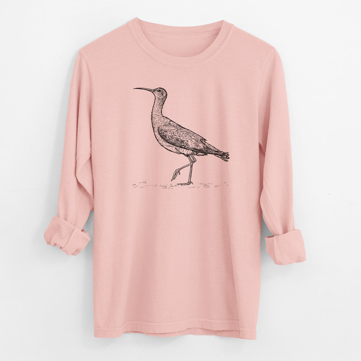 Eskimo Curlew - Numenius borealis - Men&#39;s Heavyweight 100% Cotton Long Sleeve