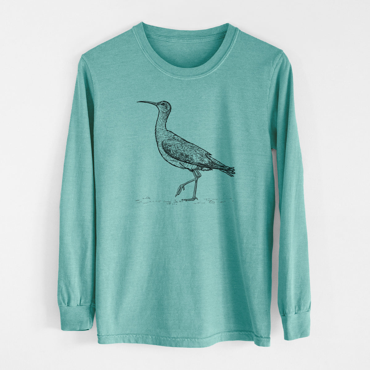 Eskimo Curlew - Numenius borealis - Men&#39;s Heavyweight 100% Cotton Long Sleeve