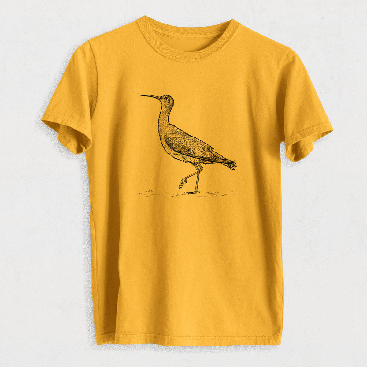 Eskimo Curlew - Numenius borealis - Heavyweight Men&#39;s 100% Organic Cotton Tee