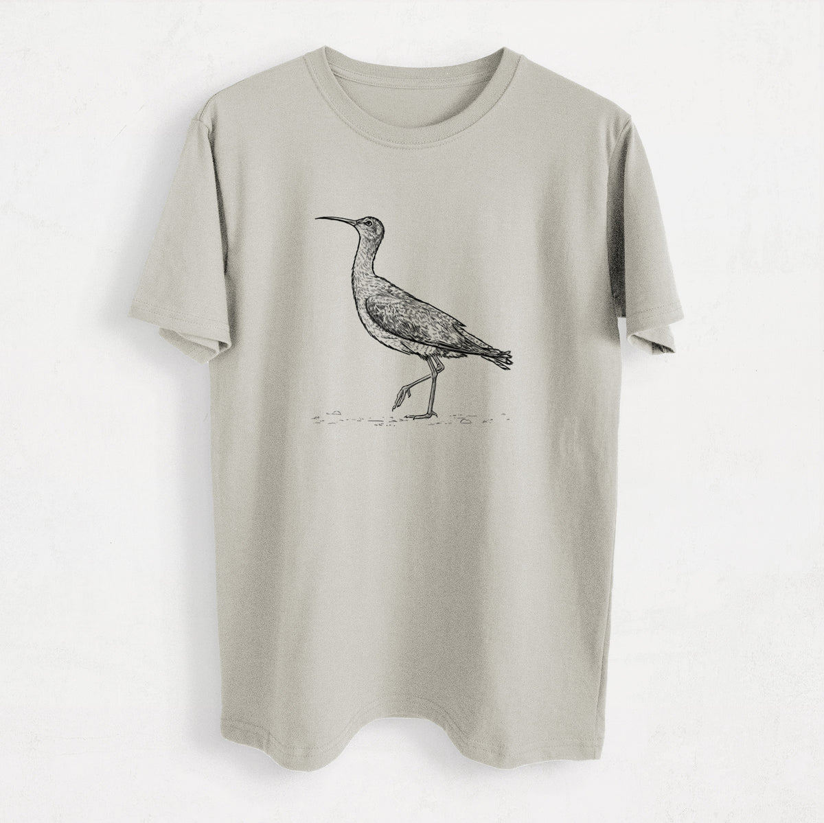 Eskimo Curlew - Numenius borealis - Heavyweight Men&#39;s 100% Organic Cotton Tee