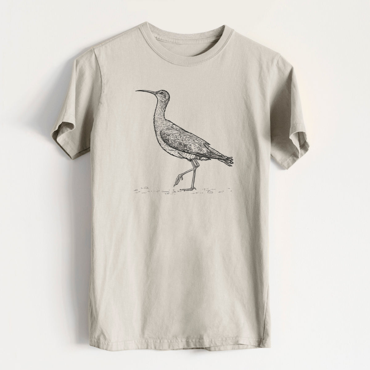 Eskimo Curlew - Numenius borealis - Heavyweight Men&#39;s 100% Organic Cotton Tee