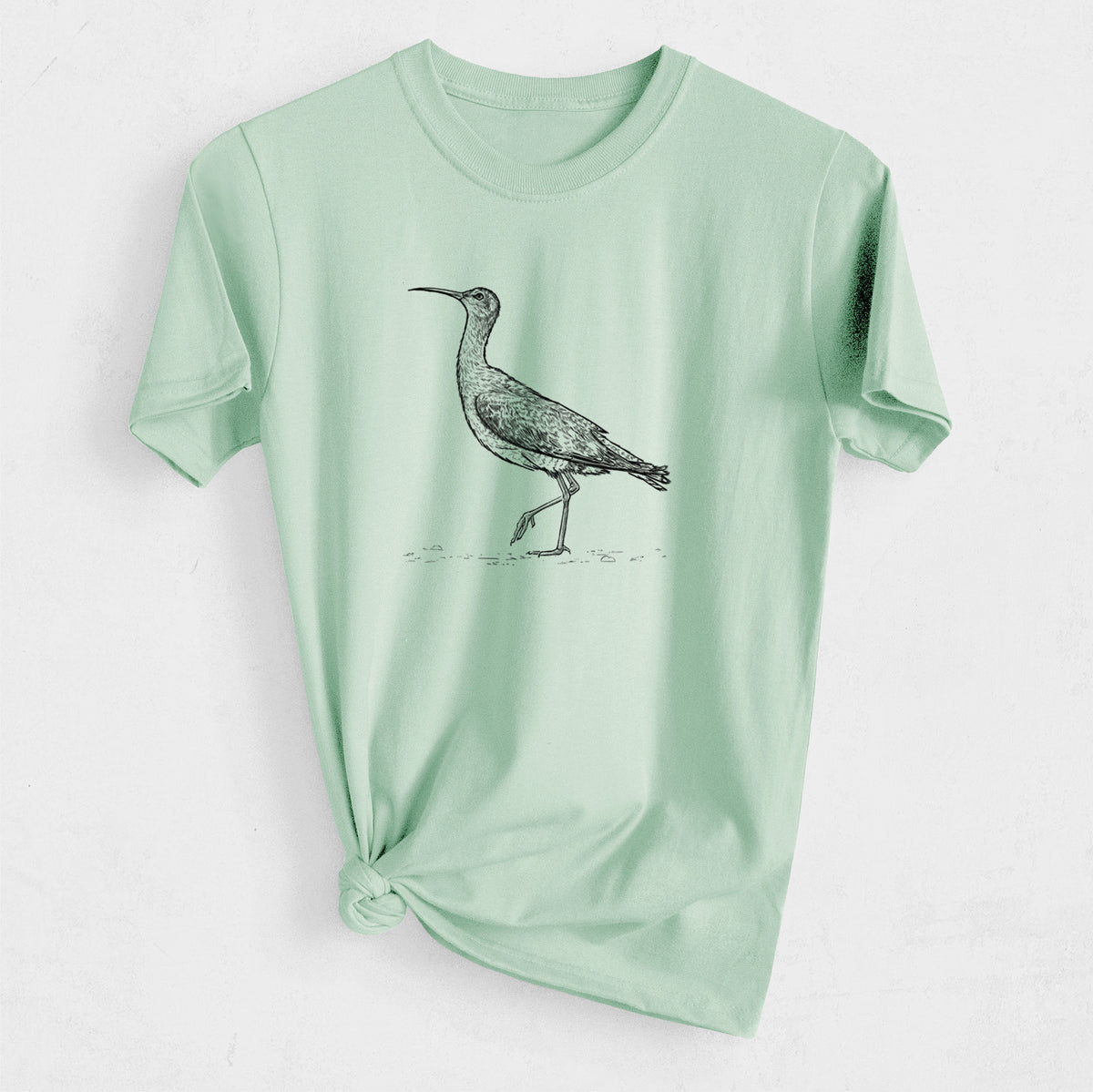 Eskimo Curlew - Numenius borealis - Heavyweight Men&#39;s 100% Organic Cotton Tee