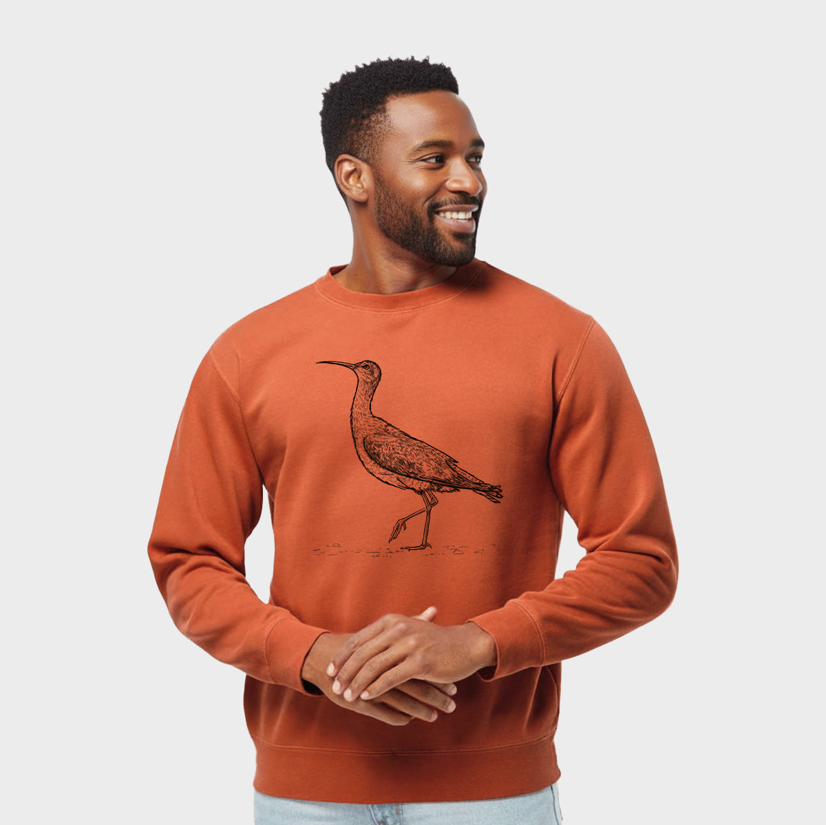 Eskimo Curlew - Numenius borealis - Unisex Pigment Dyed Crew Sweatshirt