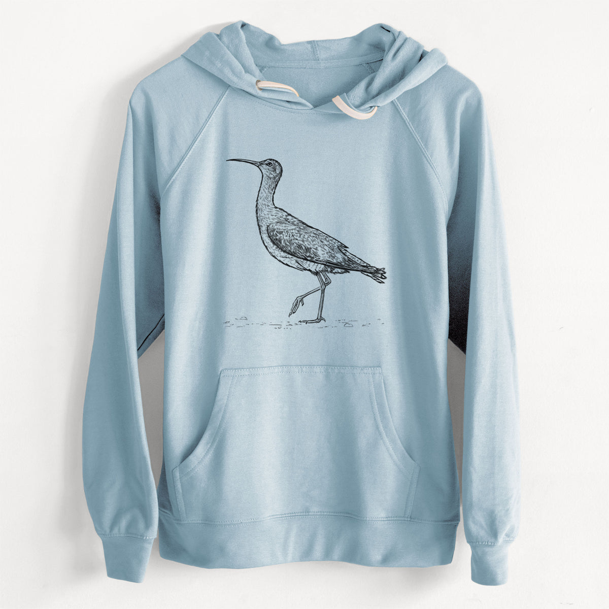 CLEARANCE - Eskimo Curlew - Numenius borealis  - Unisex Slim Fit Loopback Terry Hoodie