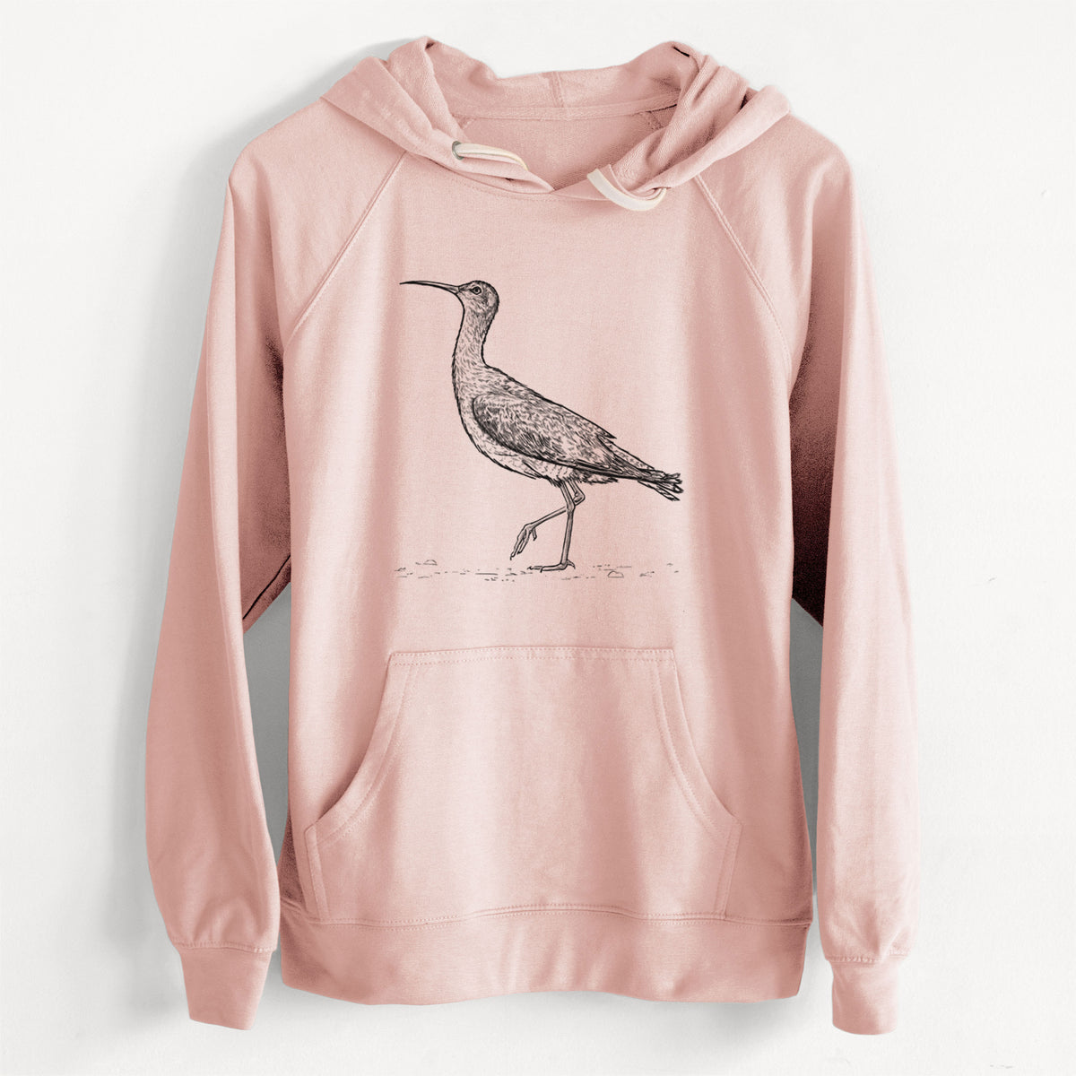 CLEARANCE - Eskimo Curlew - Numenius borealis  - Unisex Slim Fit Loopback Terry Hoodie